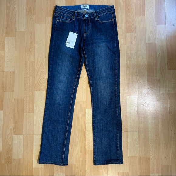 PAIGE NWT Skyline Straight Midrise in Descend Dark Wash - Picture 1 of 10